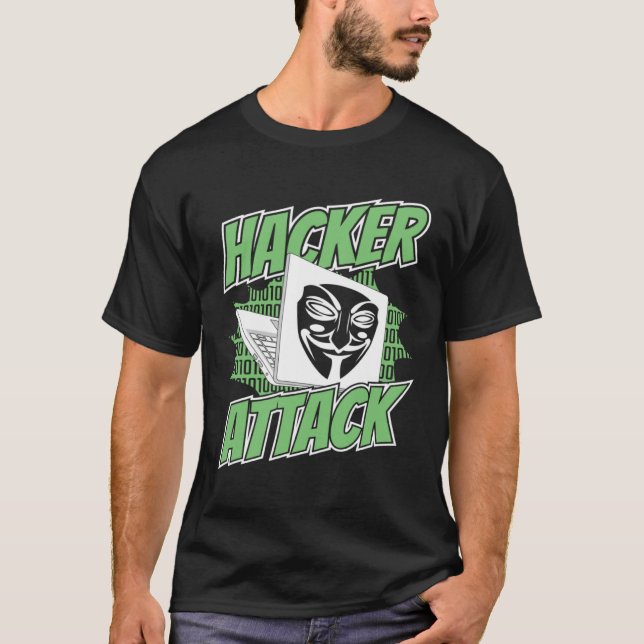 T-shirt Hacker Attack White Hat Black Hat Ethical Hacking  (Devant)