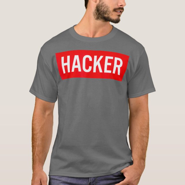 T-shirt HACKER Cyber Security Engineer IT System (Devant)