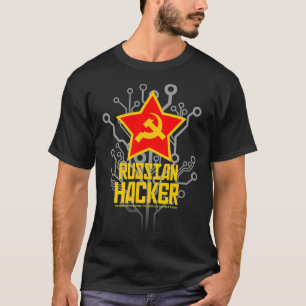 T-shirt Hacker de Russian avec Hammer Sickle Emblem design