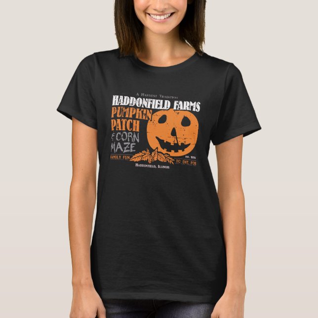 T-shirt Haddonfield Farms Pumpkin Patch Forever October (Devant)