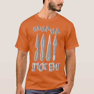 T-shirt HaHaHa Stickem Jetant Couteaux