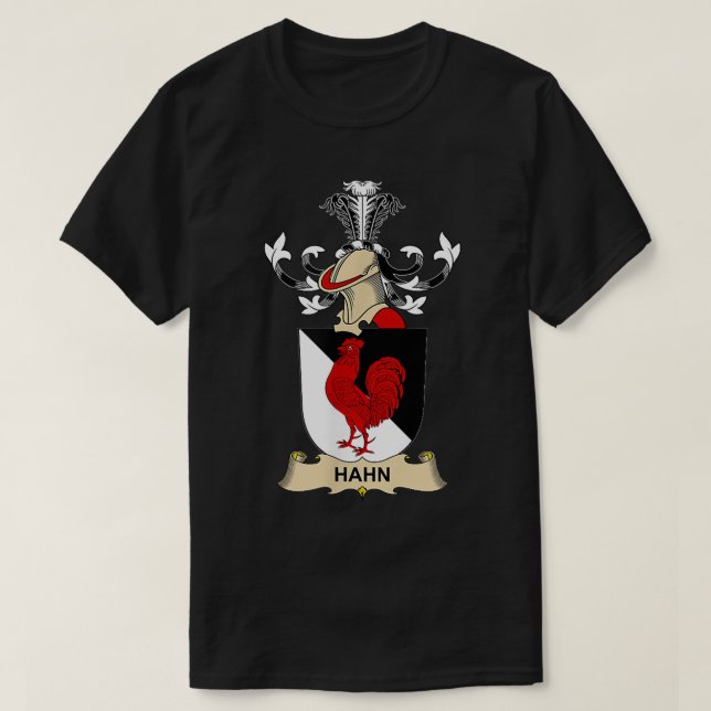 T-shirt Hahn Manteau d'armoiries Famille Crest  (Design devant)