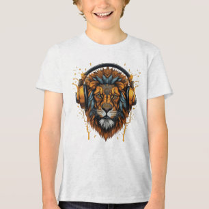 T - Shirt-/Hahnenbaum, Art Löwen Design Tri-Blend Shirt