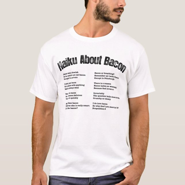 T-shirt Haiku pour des amants de lard (Devant)