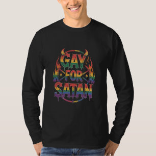 T-shirt Hail Gay Satan Rainbow Baphomet Devil Goat LGBTQ