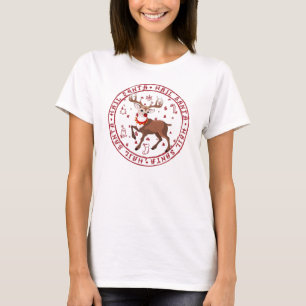 T-shirt Hail Père Noël Funny Festive Reindeer Holiday Chri