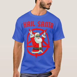 T-shirt Hail Père Noël Funny Noël Heavy Metal Music Cadeau