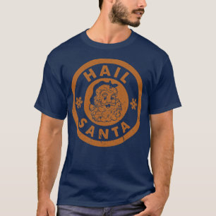 T-shirt Hail Père Noël Vintage Dark Gold Texte