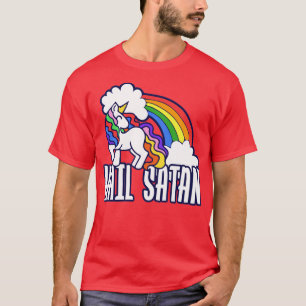 T-shirt Hail Satan Rainbow Unicorn