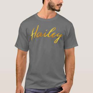 T-shirt Hailey Nom Lettres manuscrites en lettres d'or Fau