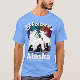 T-shirt Haines Alaska Aurora Borealis Ours Orca Moose Swea