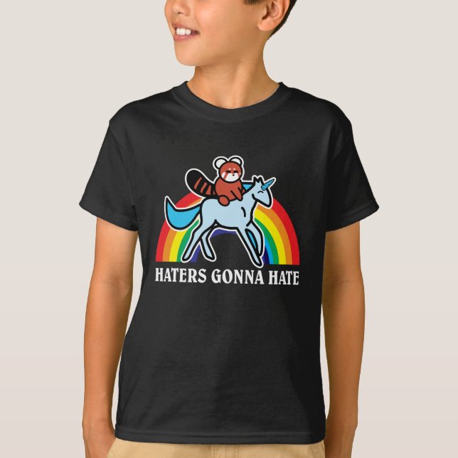 T-shirt Haineux allant détester la licorne drôle (Devant)