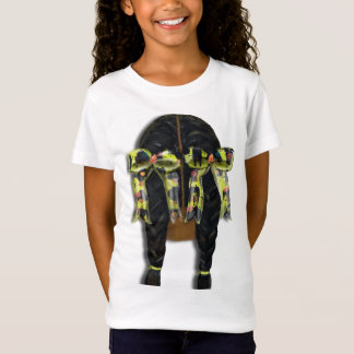 T-Shirt  Hairdo Braided Pigtails With Ribbons