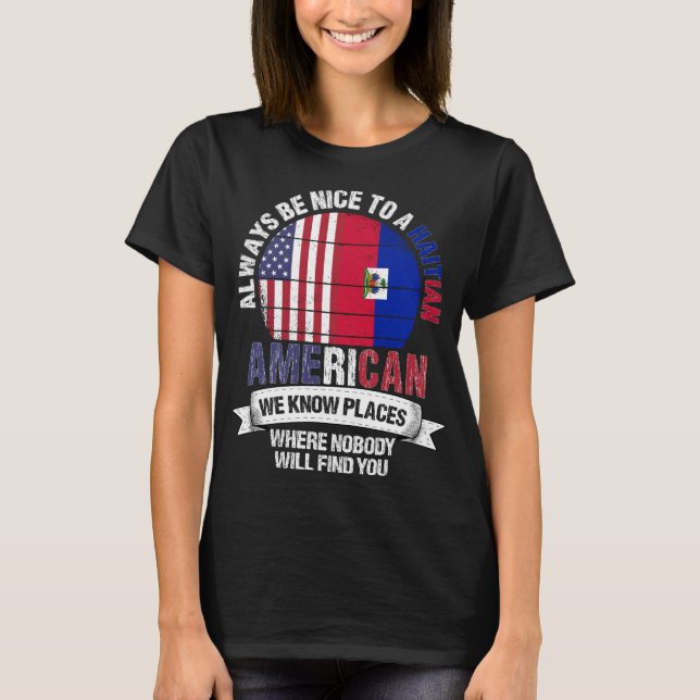 T-shirt Haïti Amérique connaître Pays Haïti Drapeau (Devant)