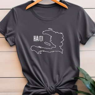 T-shirt Haïti Carte du pays Frontière frontière Haïti Fron
