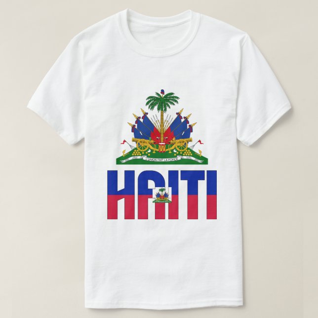 T-shirt Haïti Drapeau et blason Patriotique (Design devant)