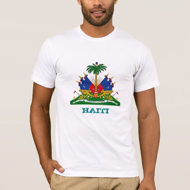 T-shirt Haïti et les manteaux haïtiens, mode drapeau (Devant)
