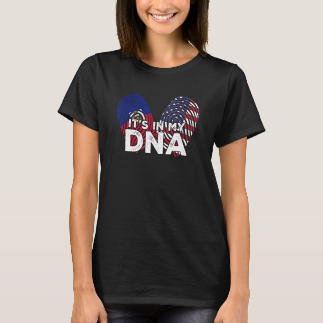 T-shirt Haïti Haïti Amérique Haïtienne USA Combo ADN mélan (Devant)