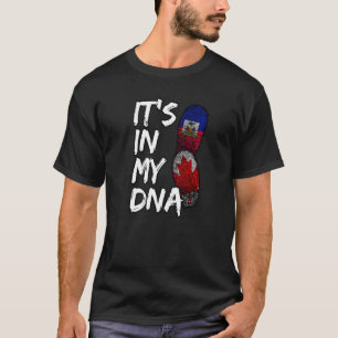 T-shirt Haïti Haïti Haïti Canada Combo Empreintes d'ADN mi