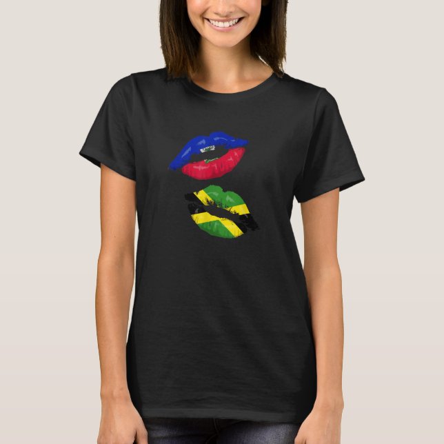T-shirt Haiti Haitian America Jamaica Caribbean Combo Mixe (Devant)