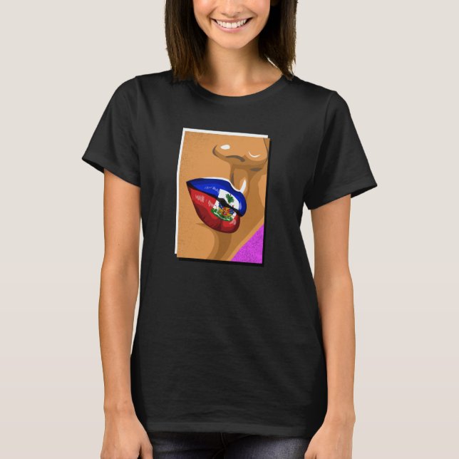 T-shirt Haiti Haitian Flag Day Creole Proud Woman Happy Ay (Devant)