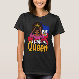 T-shirt Haiti Haitian Love Flag Proud Woman Princess Crown