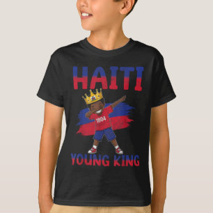 T-shirt Haïti Jeune Roi Drapeau Jour Melanin Pour Blac
