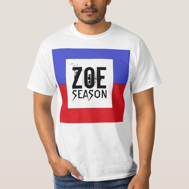 T-shirt haïtien de saison de Zoe de drapeau (Devant)