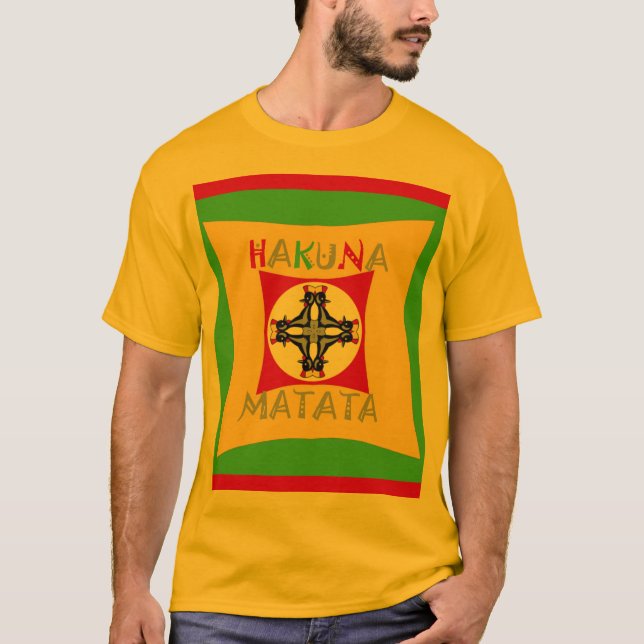 T-shirt Hakuna Matata Fun Rasta Couleurs : Vibrant et sans (Devant)