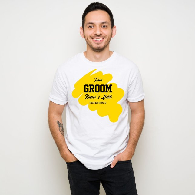 T-shirt Haldi team groom nom personnalisé (Créateur téléchargé)