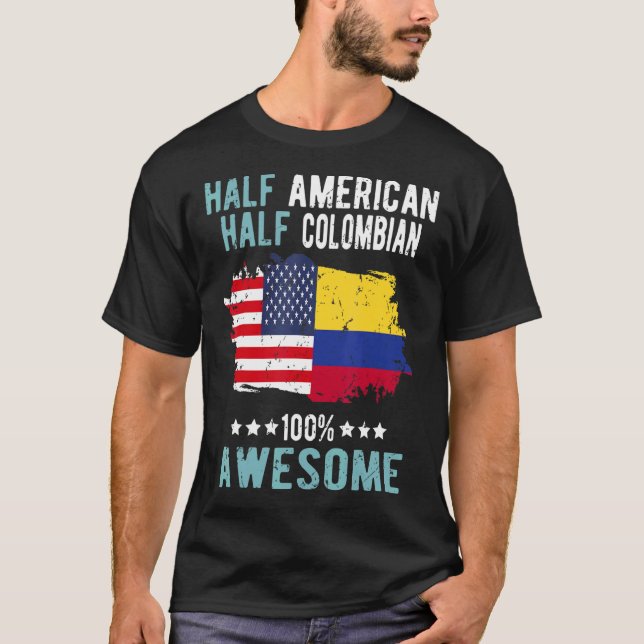 T-shirt Half American Half Colombian (Devant)