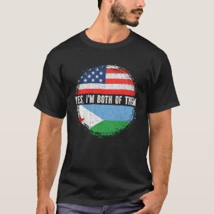 T-shirt Half American Half Djiboutian USA Flag Djibouti 