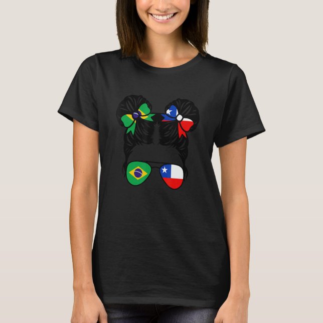 T-shirt Half Brazilian Half Chilean Girl Brazil Kids (Devant)