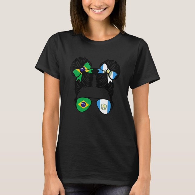 T-shirt Half Brazilian Half Guatemalan Girl Brazil Kids (Devant)
