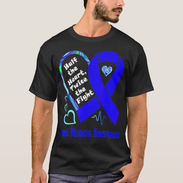 T-shirt Half The Heart Twice The Fight Pompe Disease Aware (Devant)