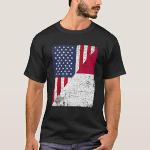 T-shirt Half USA Flag Half Malta Flag American Maltese