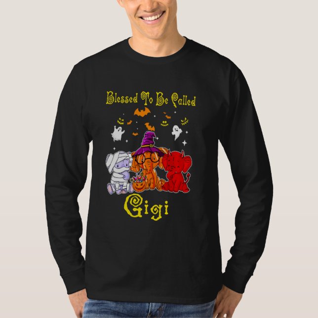 T-shirt Hallloween Béni D'Être Appelé Gigi Elephants (Devant)