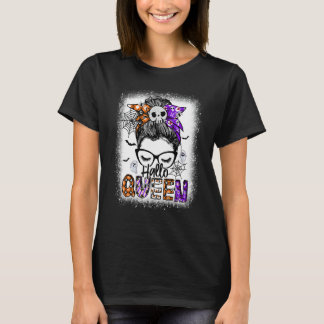 T-shirt Hallo Queen Messy Bun Witch Costume d'Halloween
