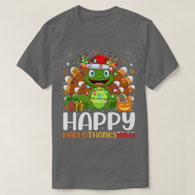 T-shirt Hallothanksma Halloween Noël Hallothanksma Happy (Design devant)