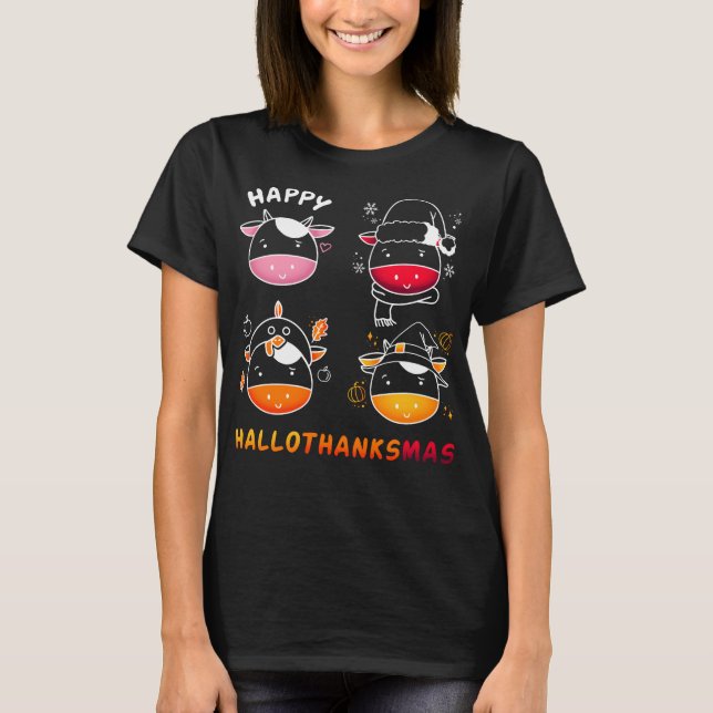 T-shirt Hallothanksmas de vache Joyeux Halloween Lover de  (Devant)