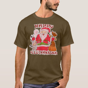 T-shirt Hallothanksmas heureux 3en1 Halloween Thanksgiving