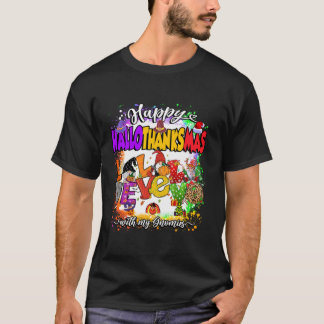 T-shirt Hallothanksmas heureux avec mes Gnomies Aimer mign