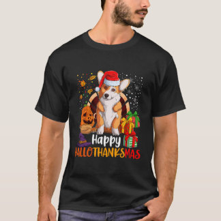 T-shirt Hallothanksmas Welsh Corgi Lover Halloween C
