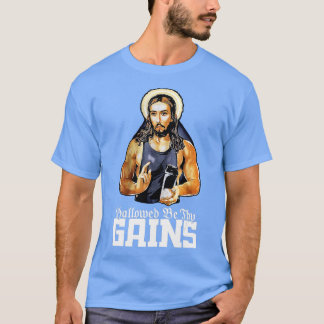 T-shirt Hallow Be Hy Gains Jesus Poids Lifting Workout
