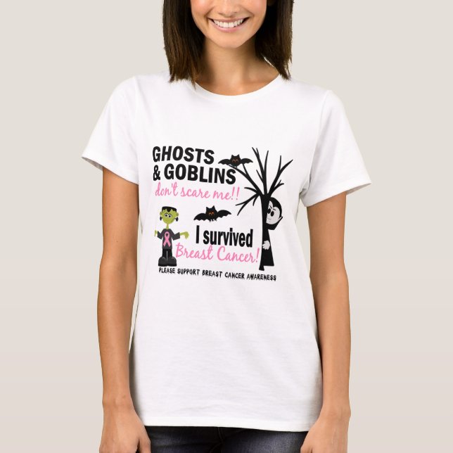 T-shirt Halloween 1 survivant de cancer du sein (Devant)