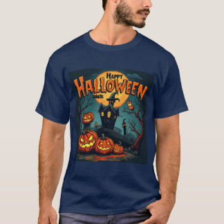 T-shirt Halloween à ailes chauves-souris Chat : Citrouille