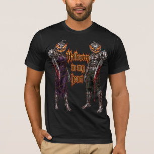 T-shirt Halloween à jamais dans mon cœur Gothique Citrouil