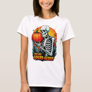 T-shirt Halloween à la main de squelette 'Feeling Gourd ge