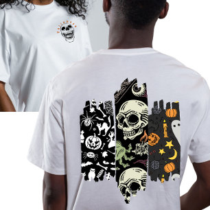 T-shirt Halloween à Triple Coup de Pinceau de Style Gothiq