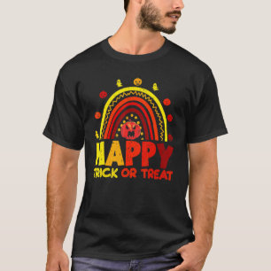 T-shirt Halloween Arc-en-ciel Joyeux Farce ou Friandise Av